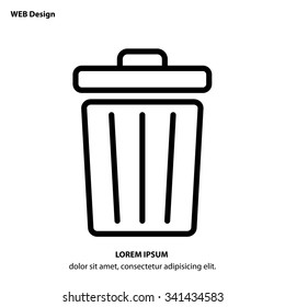 Web line icon. Trash can