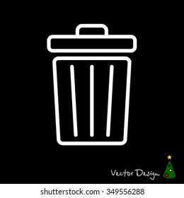 Web line icon. Trash can