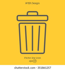 Web line icon. Trash can
