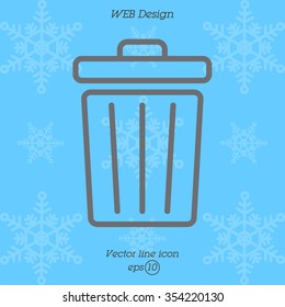 Web line icon. Trash can