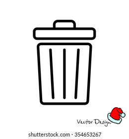 Web line icon. Trash can