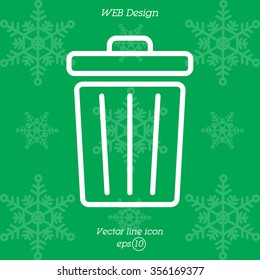 Web line icon. Trash can