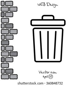 Web line icon. Trash can