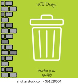 Web line icon. Trash can
