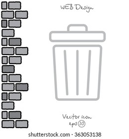 Web line icon. Trash can