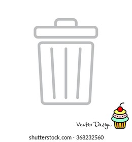 Web line icon. Trash can