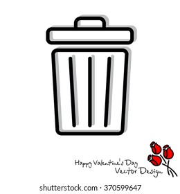 Web line icon. Trash can