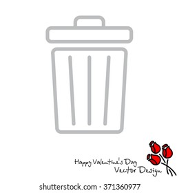 Web line icon. Trash can