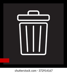 Web line icon. Trash can