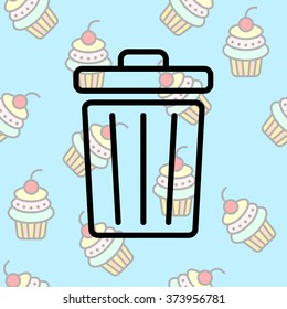 Web line icon. Trash can
