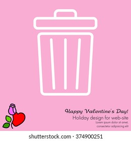 Web line icon. Trash can