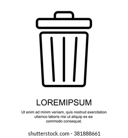 Web line icon. Trash can