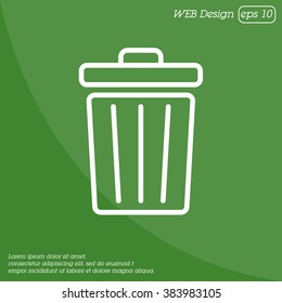 Web line icon. Trash can