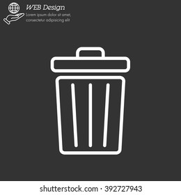 Web line icon. Trash can
