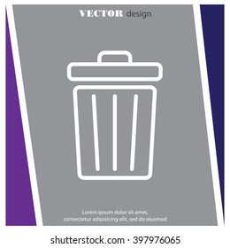 Web line icon. Trash can