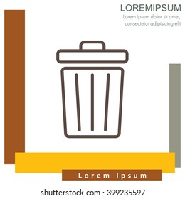 Web line icon. Trash can