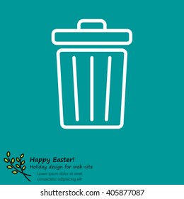 Web line icon. Trash can
