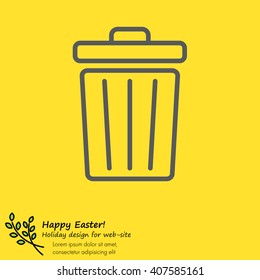Web line icon. Trash can
