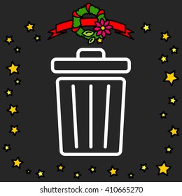Web line icon. Trash can
