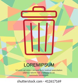 Web line icon. Trash can