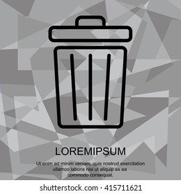 Web line icon. Trash can