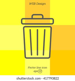 Web line icon. Trash can