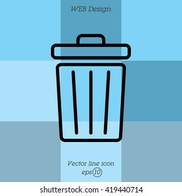 Web line icon. Trash can