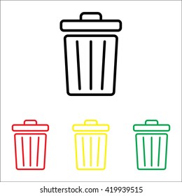 Web line icon. Trash can