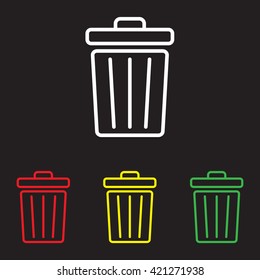 Web line icon. Trash can