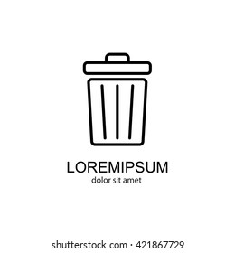 Web line icon. Trash can