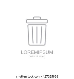 Web line icon. Trash can