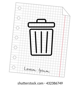Web line icon. Trash can