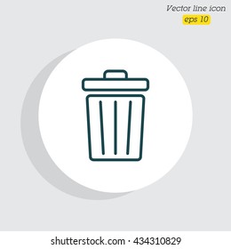 Web line icon. Trash can