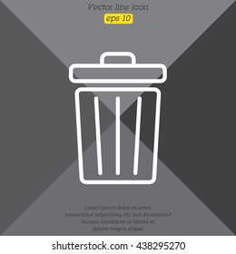 Web line icon. Trash can