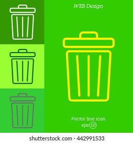 Web line icon. Trash can