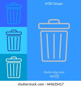 Web line icon. Trash can