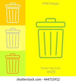 Web line icon. Trash can