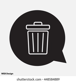 Web line icon. Trash can