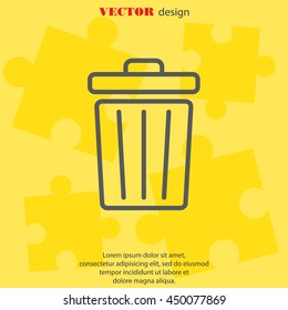 Web line icon. Trash can