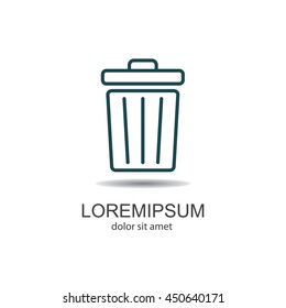 Web line icon. Trash can