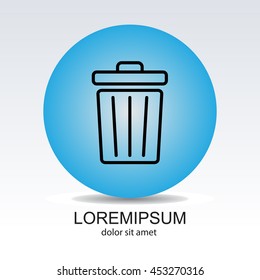 Web line icon. Trash can