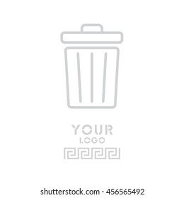 Web line icon. Trash can