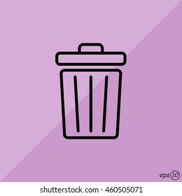 Web line icon. Trash can
