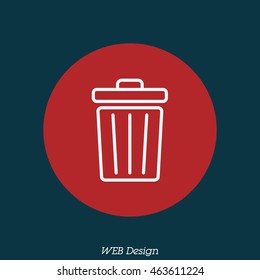 Web line icon. Trash can