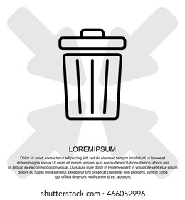 Web line icon. Trash can