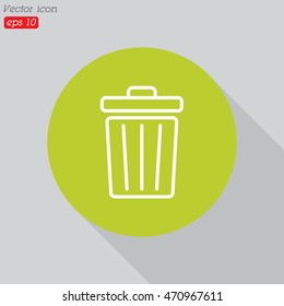 Web line icon. Trash can