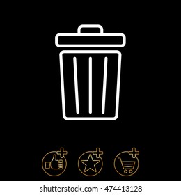Web line icon. Trash can