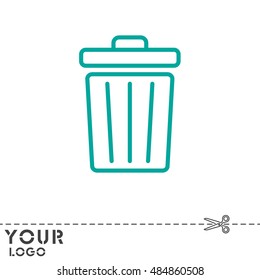 Web line icon. Trash can