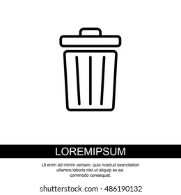 Web line icon. Trash can