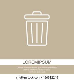 Web line icon. Trash can